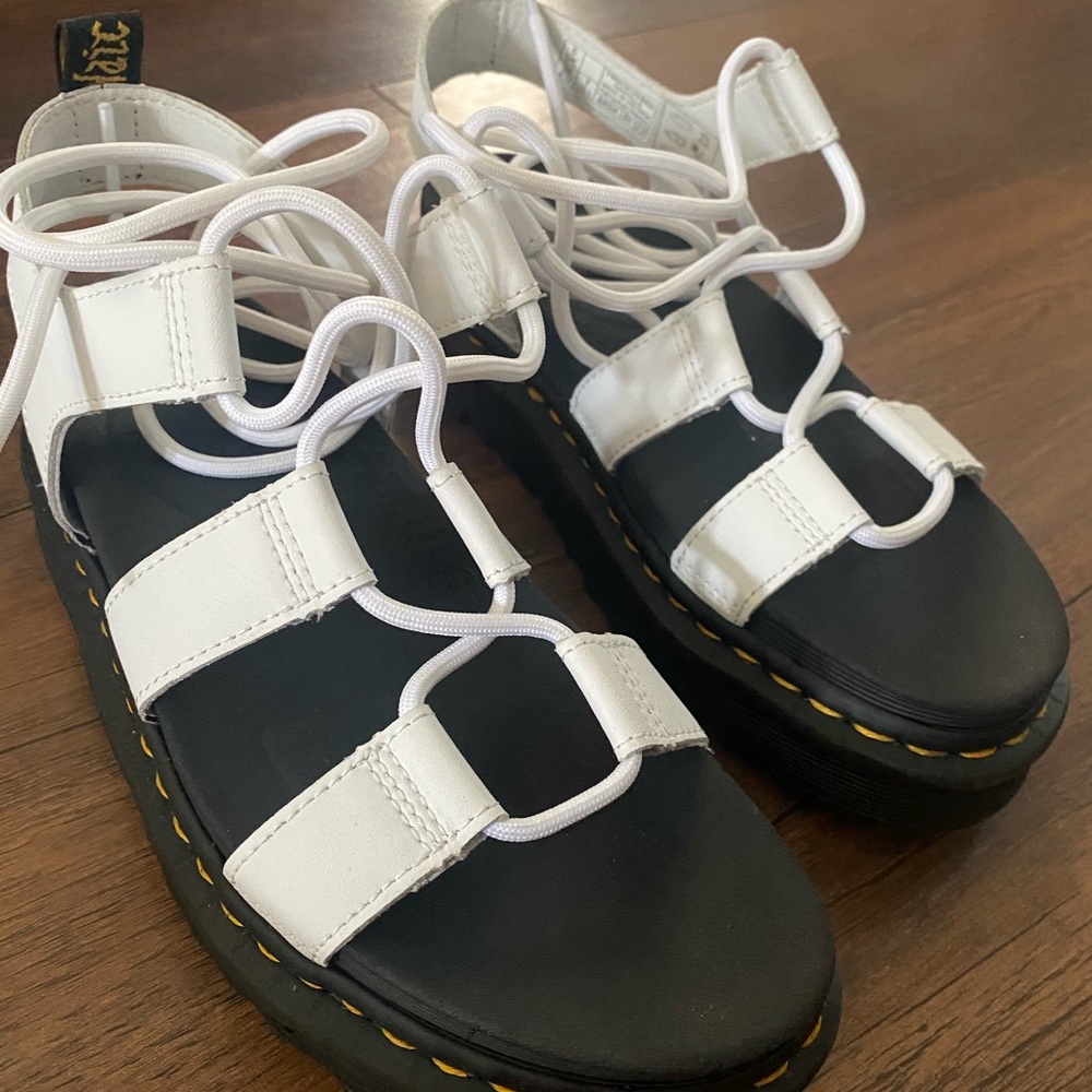 Dr. Martens White Gladiator Sandals